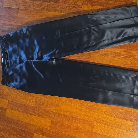 Armani Collezioni Pants - Armani Collezioni Midnight Blue Satin Trousers